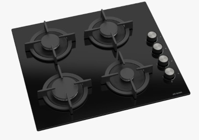 4-Burner Gas Cooktop - Black Glass